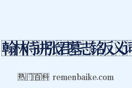 翰林侍讲张君墓志铭反义词是什么意思的图片